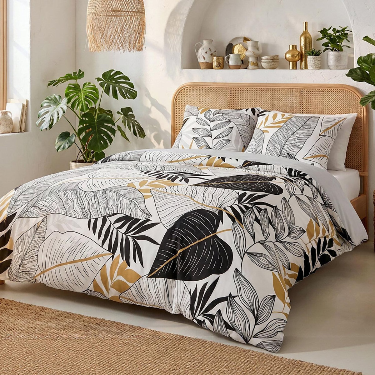 ATELIER DU COTON Parure housse de couette 100% coton 57fils moana