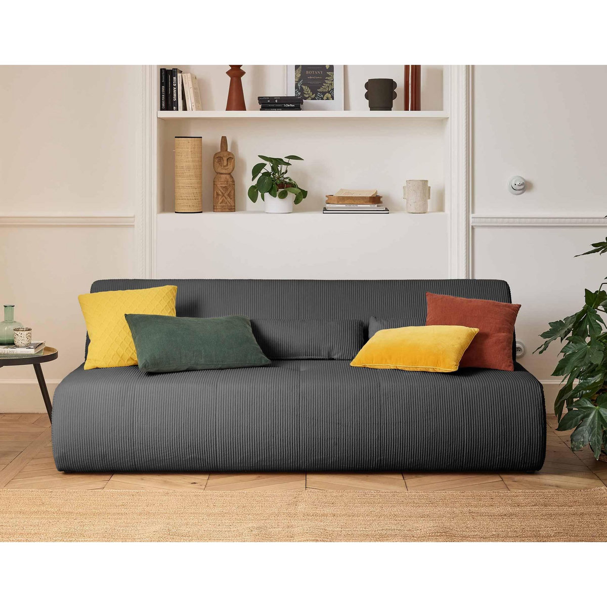 LISA DESIGN Onyx - canapé droit 3 places - en velours côtelé