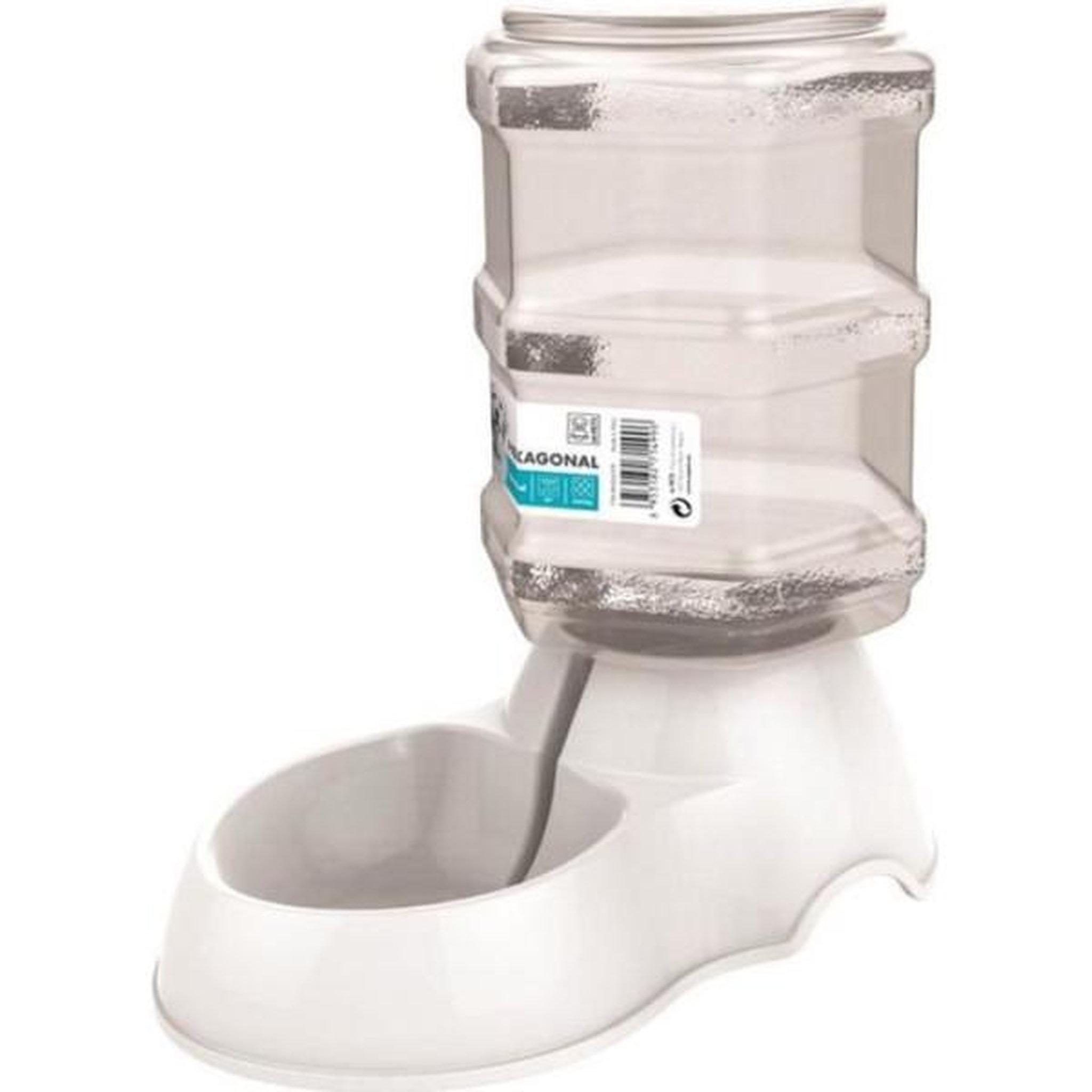 M PETS M-PETS Distributeur d'eau Hexagonal - 3500 ml - Blanc - Pour chien