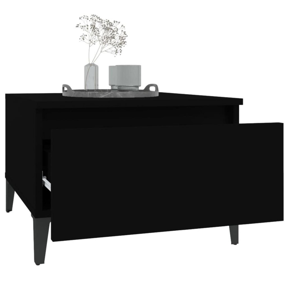 VIDAXL Table d'appoint Noir 50x46x35 cm Bois d'ingenierie
