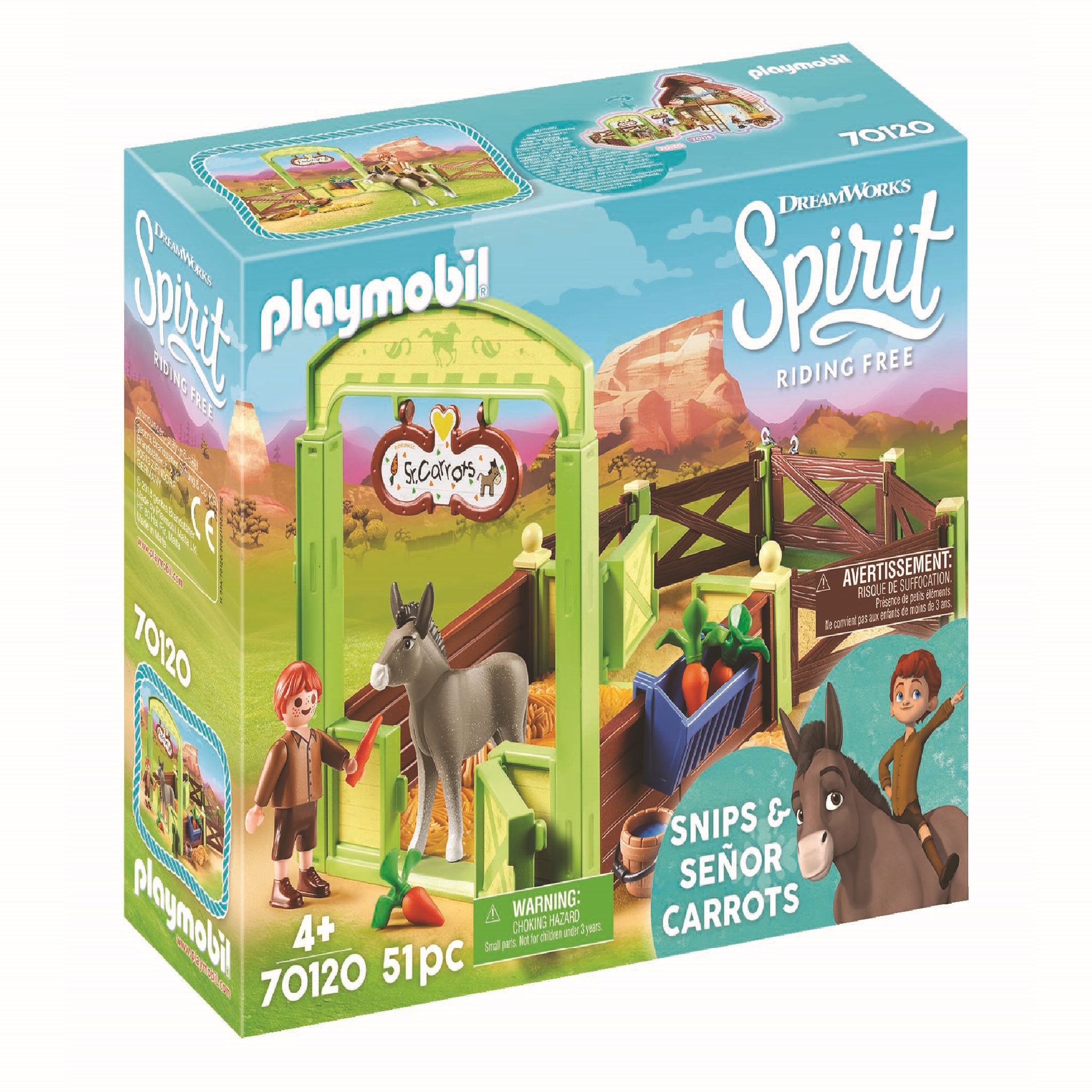 Voir la diapositive 1 : PLAYMOBIL 70120 - Spirit - La Mèche et Monsieur Carotte avec box