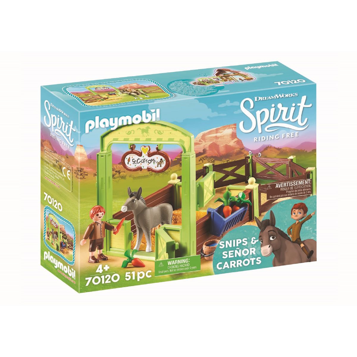 PLAYMOBIL 70120 - Spirit - La Mèche et Monsieur Carotte avec box