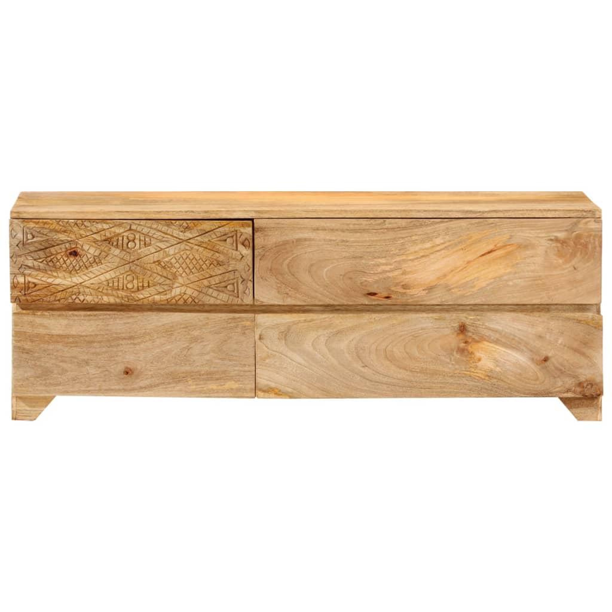 Voir la diapositive 3 : VIDAXL Meuble tv bois de manguier solide 110x30x40 cm