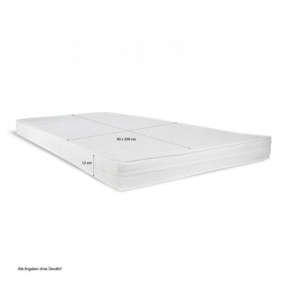 HomeStyle4U Lit enfant avec matelas 90x200 Lit cabane Lit enfant Lit en bois Nature Lit tiroir