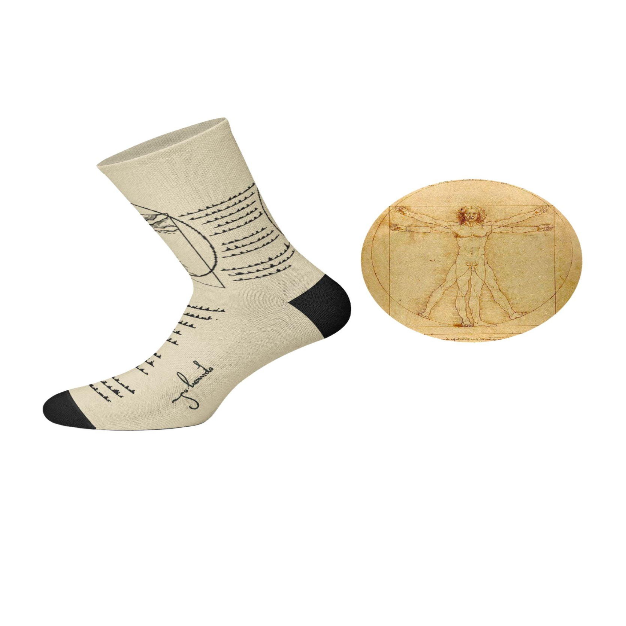 Voir la diapositive 4 : SOCK AFFAIRS Chaussettes l'homme de vitruve, léonard de vinci