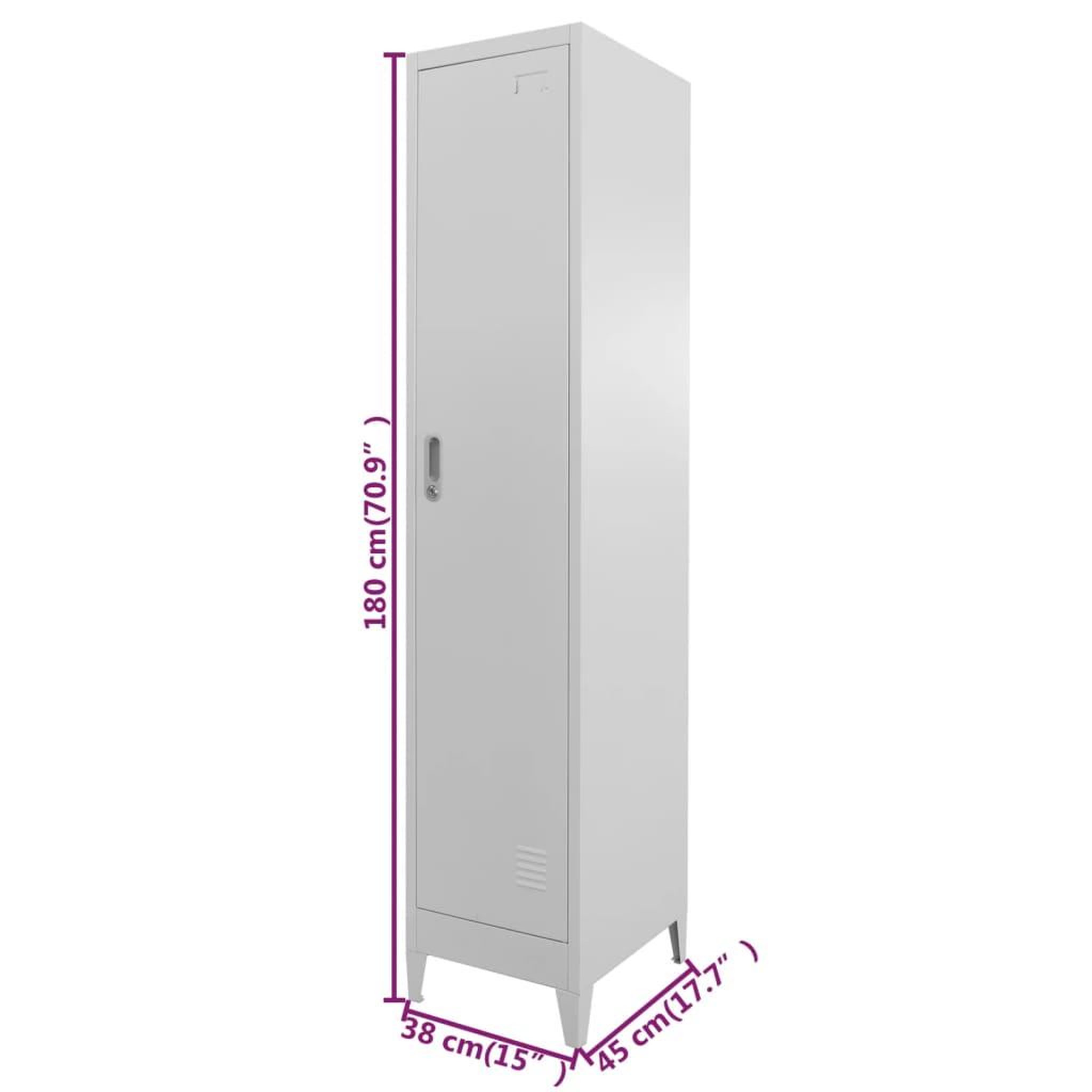 Voir la diapositive 6 : VIDAXL Armoire a casier 38x45x180 cm