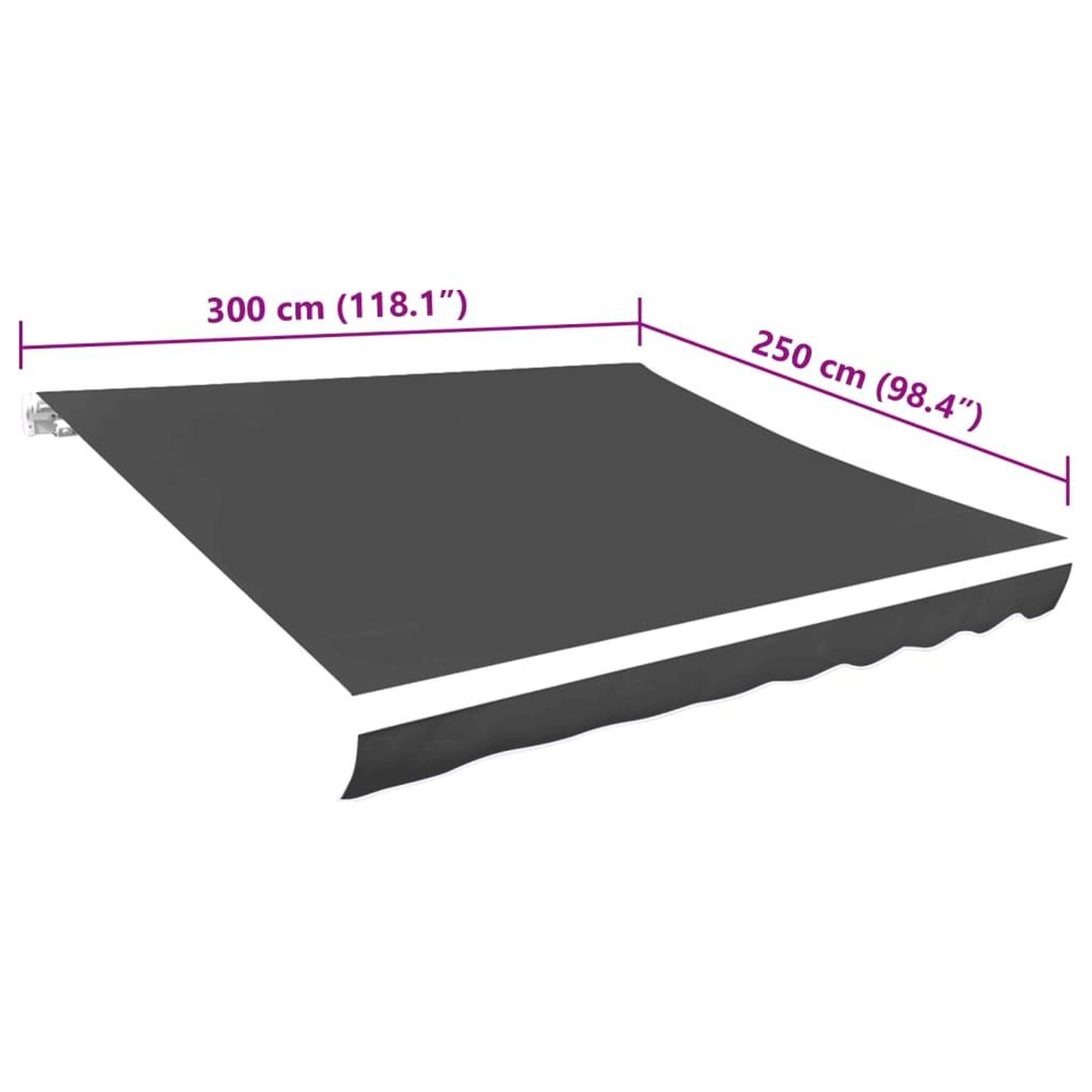 Voir la diapositive 5 : VIDAXL Toile d'auvent Anthracite 300x250 cm