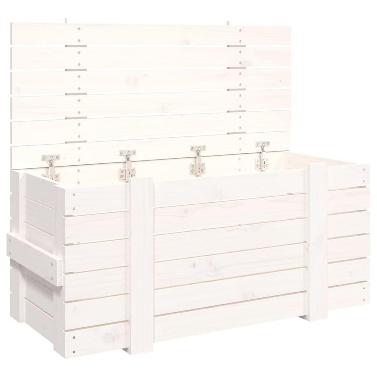 VIDAXL Boîte de rangement Blanc 91x40,5x42 cm Bois massif de pin