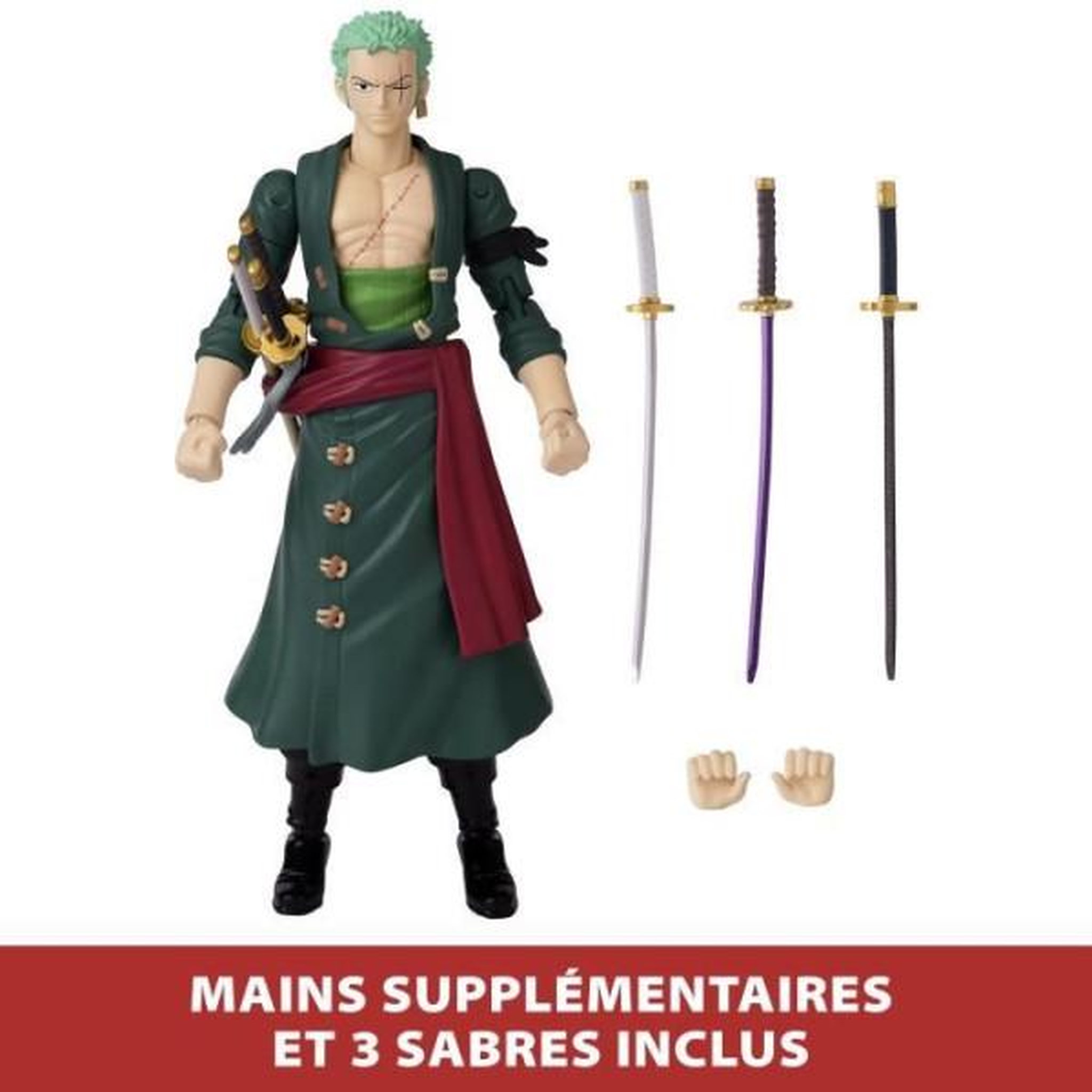 Voir la diapositive 4 : BANDAI Figurine Anime Heroes 17 cm - Roronoa Zoro - BANDAI One Piece