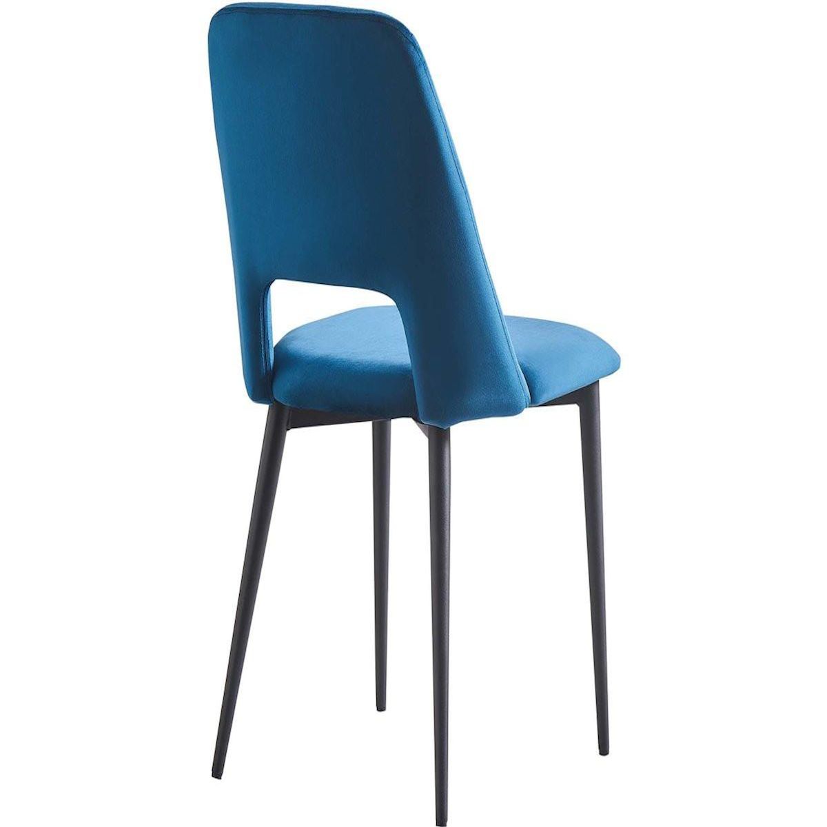 Habitat et Jardin Lot de 2 Chaises en velours  Fedora  - Bleu foncé
