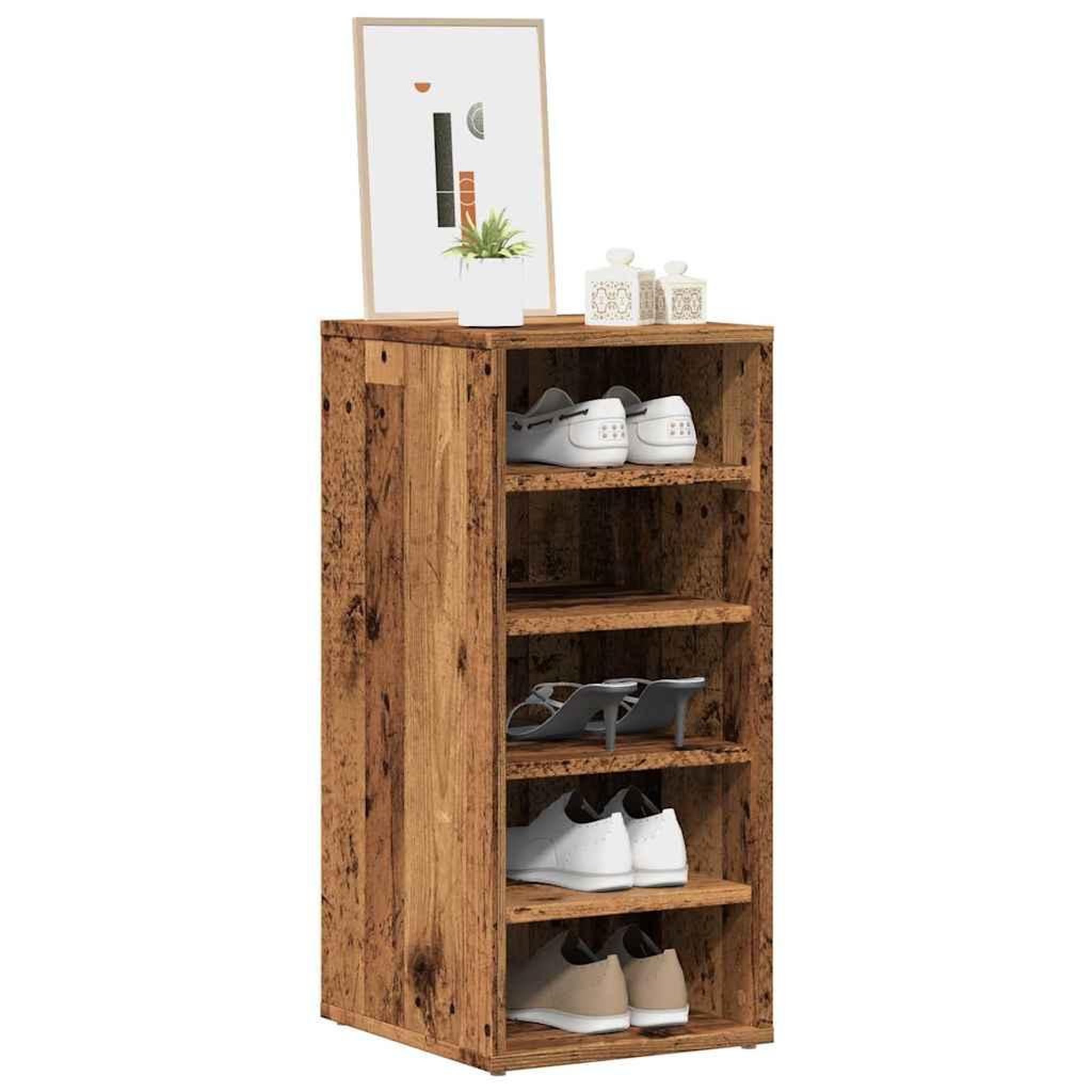 VIDAXL Armoire a chaussures vieux bois 32x35x70 cm bois d'ingenierie