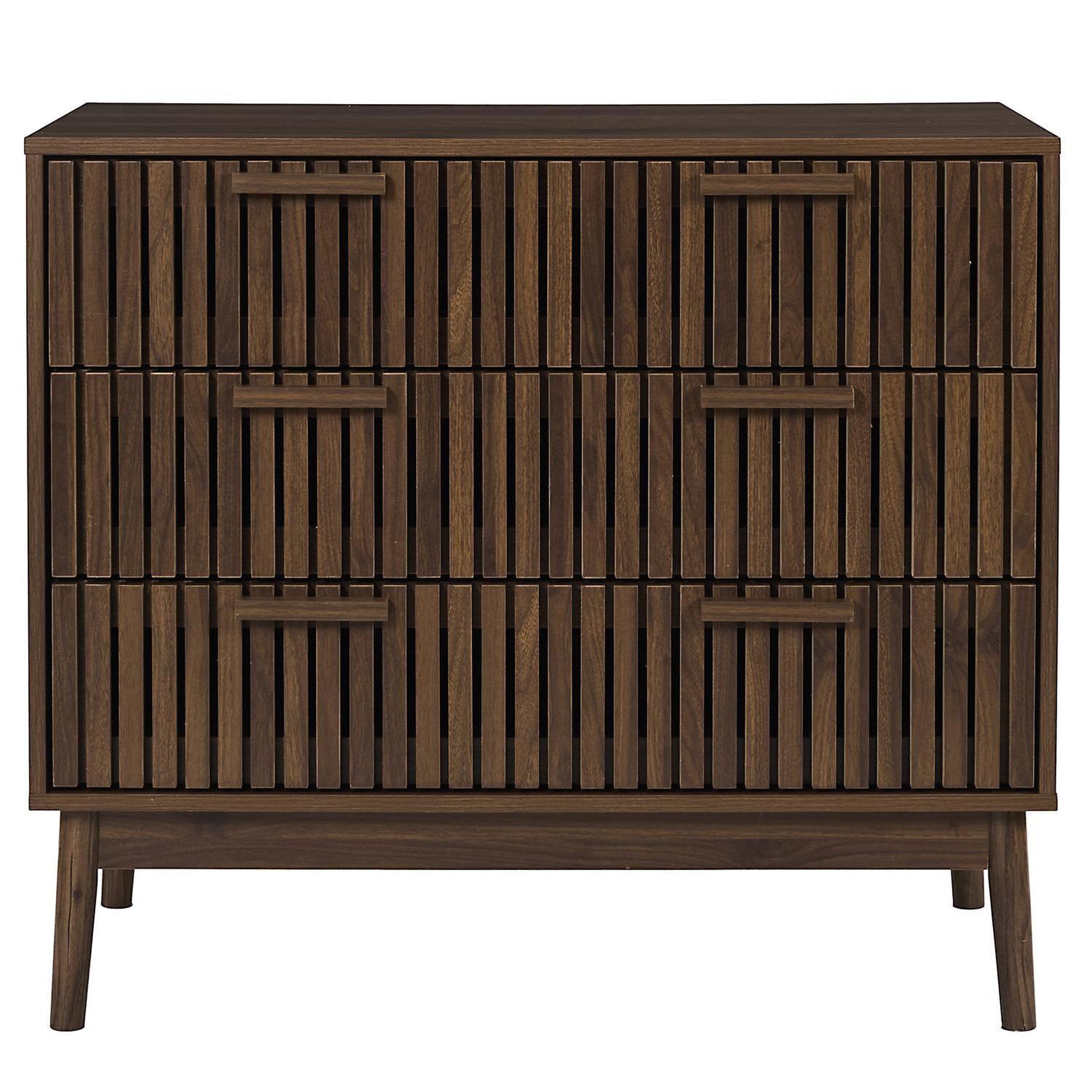 Voir la diapositive 3 : The Home Deco Factory Commode 3 tiroirs effet bois foncé saulk - marron