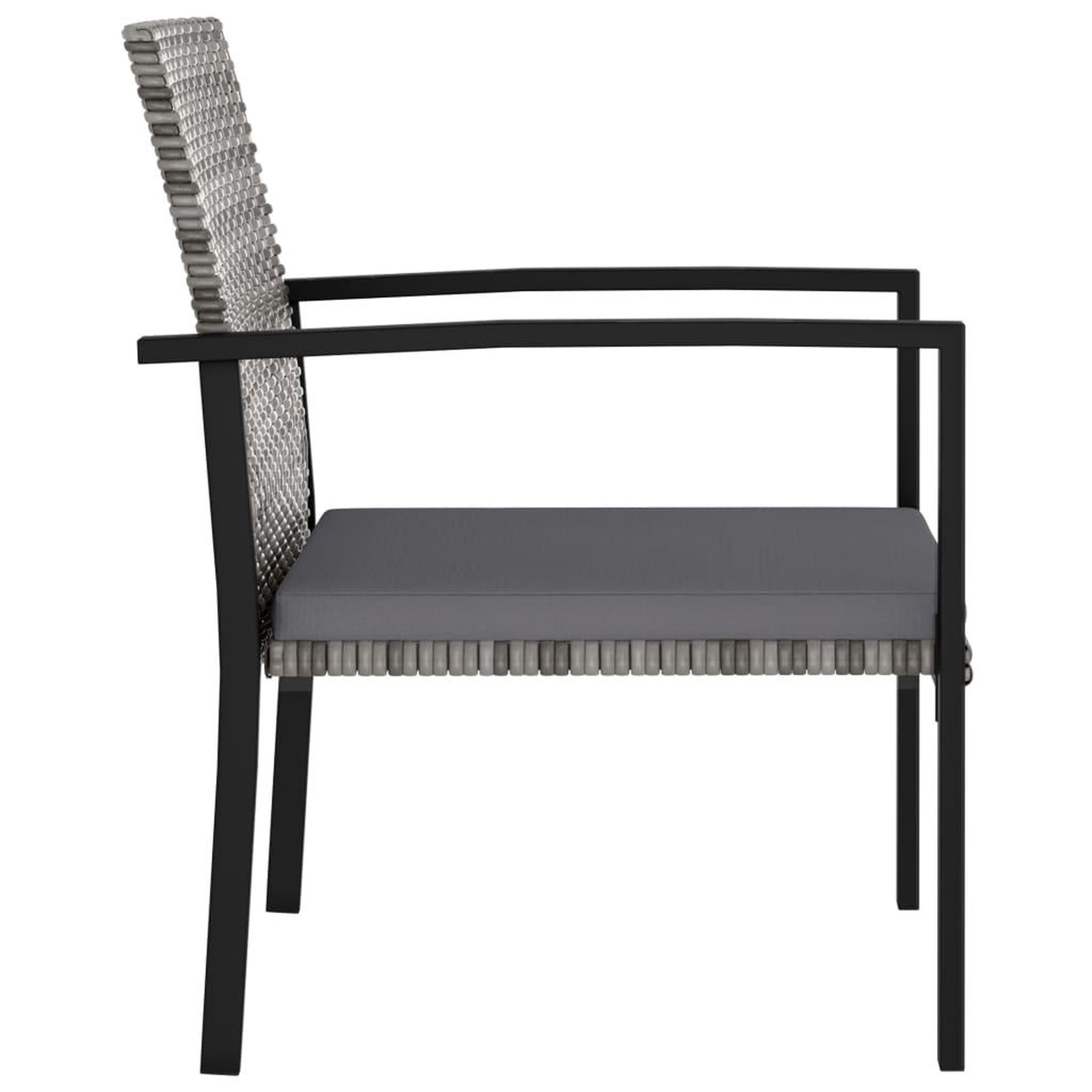 Voir la diapositive 3 : VIDAXL Chaises a manger de jardin lot de 2 Resine tressee Gris
