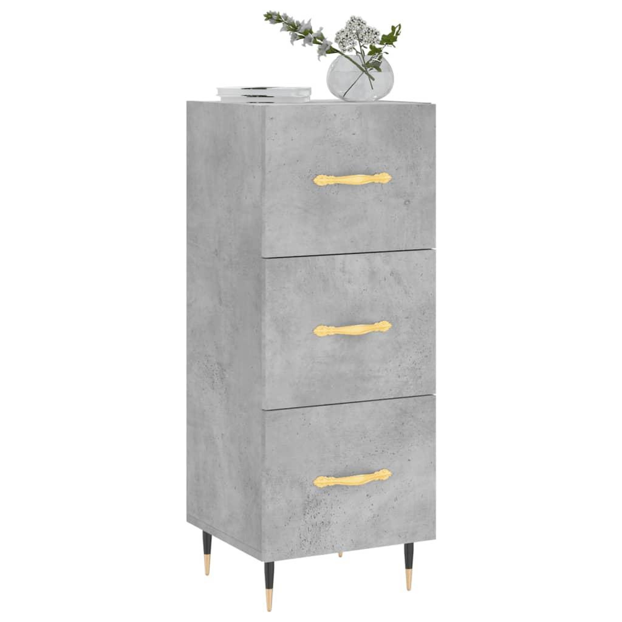 Voir la diapositive 3 : VIDAXL Buffet Gris beton 34,5x34x90 cm Bois d'ingenierie