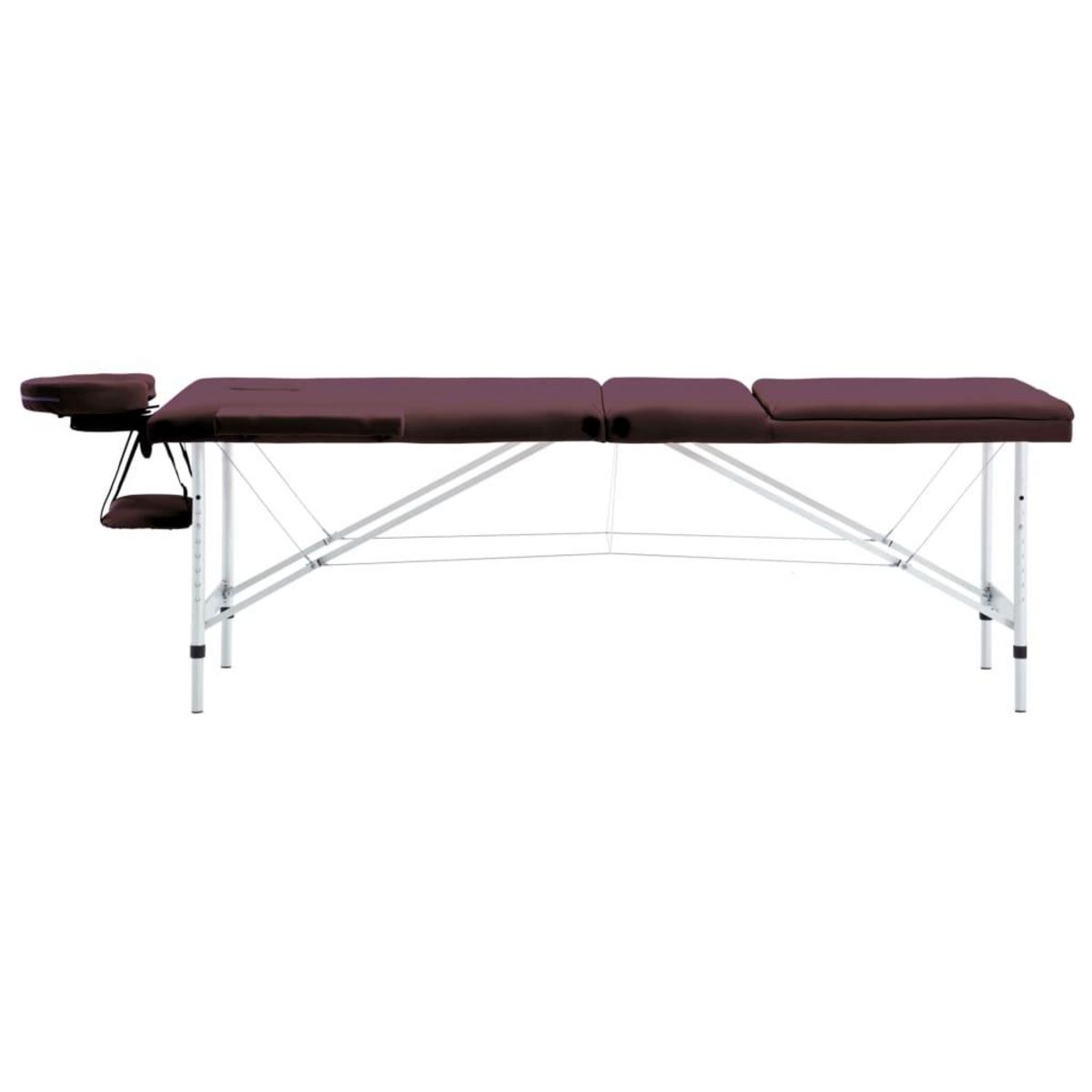 VIDAXL Table de massage pliable 3 zones Aluminium Violet vin