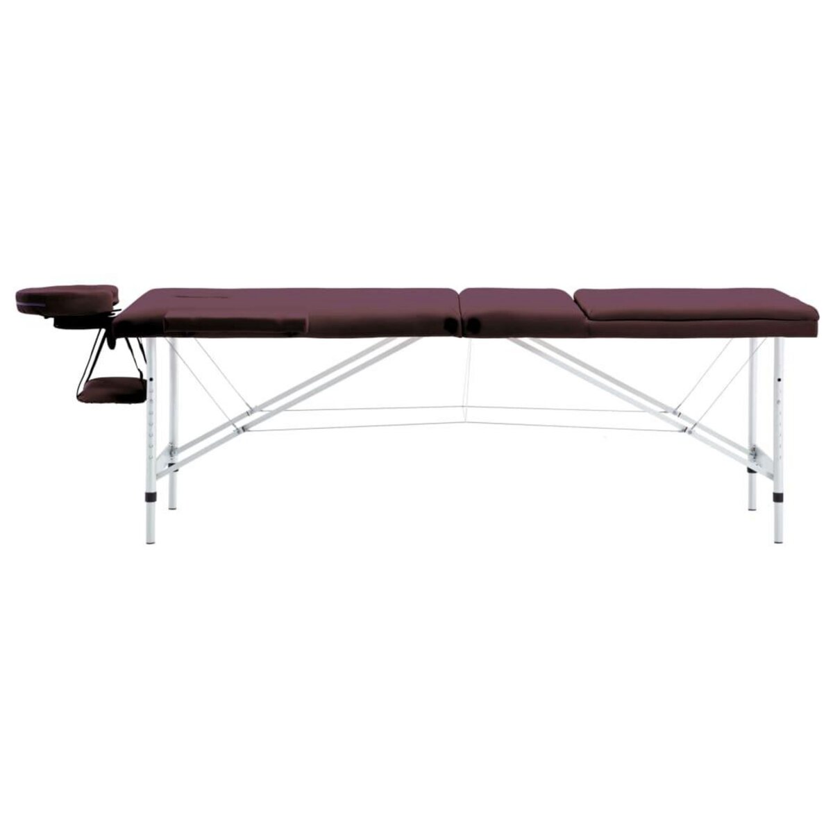VIDAXL Table de massage pliable 3 zones Aluminium Violet vin