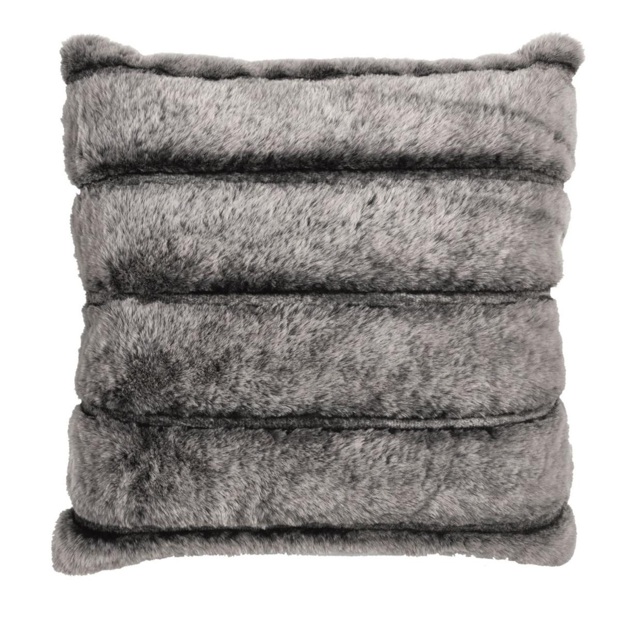 The Home Deco Factory Coussin imitation fourrure  lounge  40x40cm gris foncé