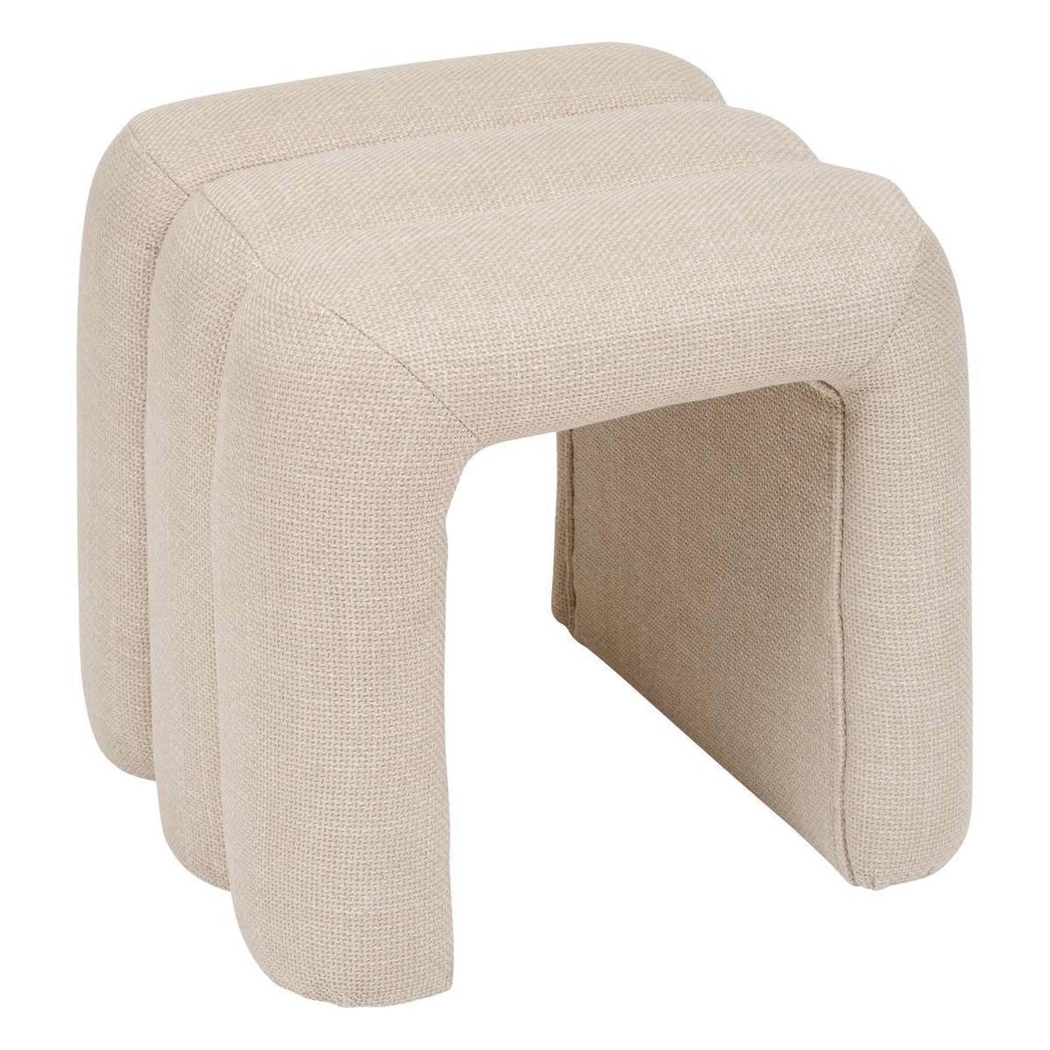ATMOSPHERA Pouf 3 arches en tissu  sisco  44cm beige