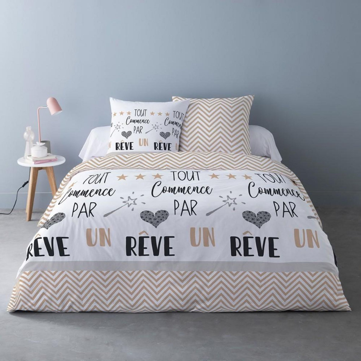 Dourev Housse de couette 240x220 Un rêve + 2 taies coton 52 fils