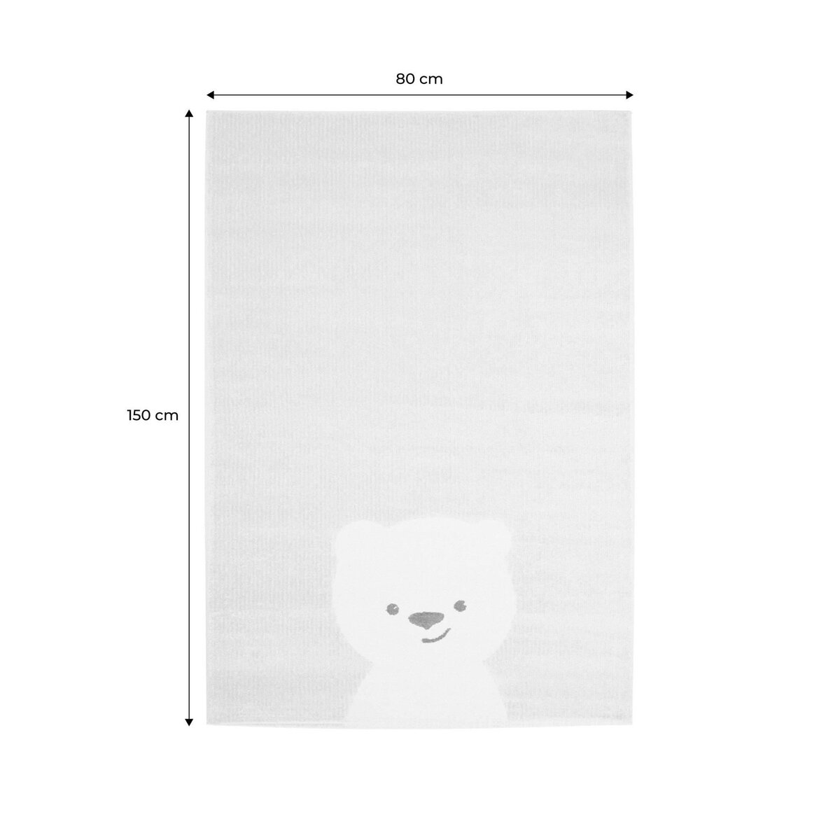 SWEEEK Tapis enfant Beige / Crème, tapis intérieur petit ourson, poils ras, tapis frisé très doux