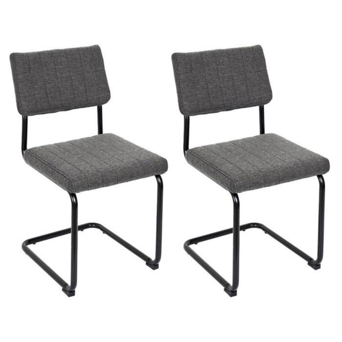 Paris Prix Lot de 2 Chaises  Alban  84cm Gris Chiné