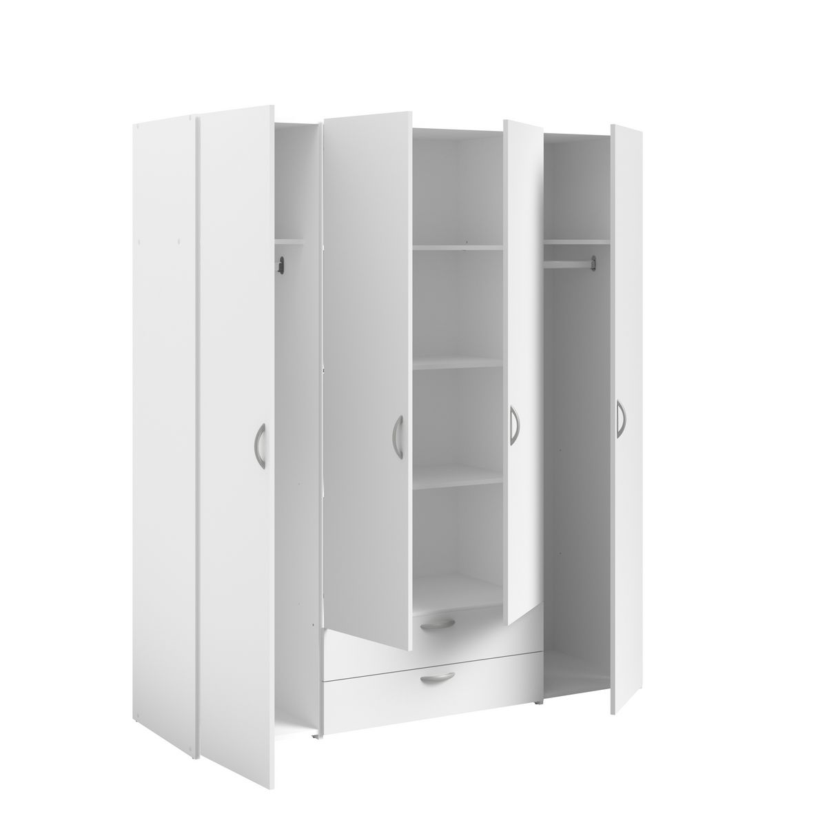 Armoire 4 portes 2 tiroirs L160cm DAISY