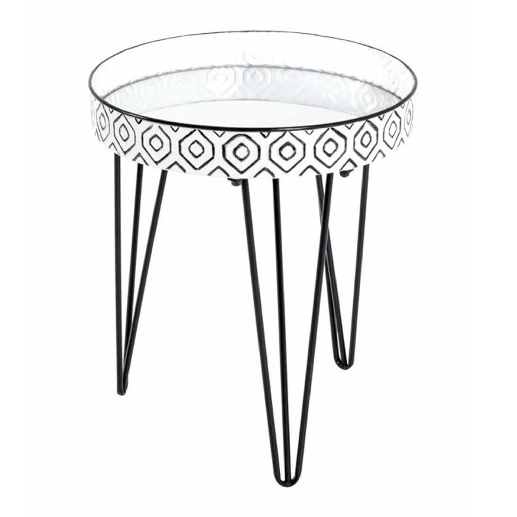 Voir la diapositive 1 : Paris Prix Table d'appoint déco  holy  46cm noir & blanc