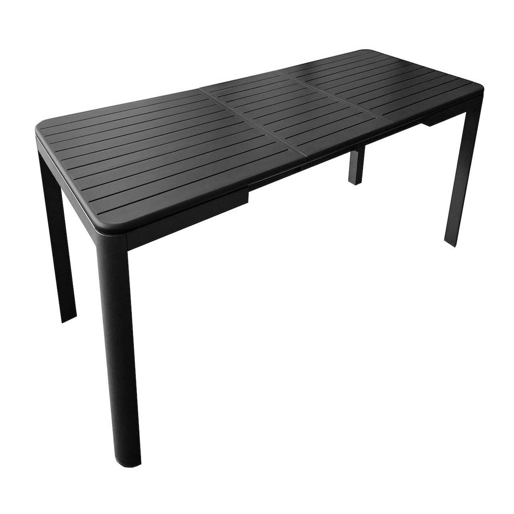 Proloisirs Table de repas extensible en aluminium - ALMA 180/240 x 96 - Allonge automatique - Coloris graphite