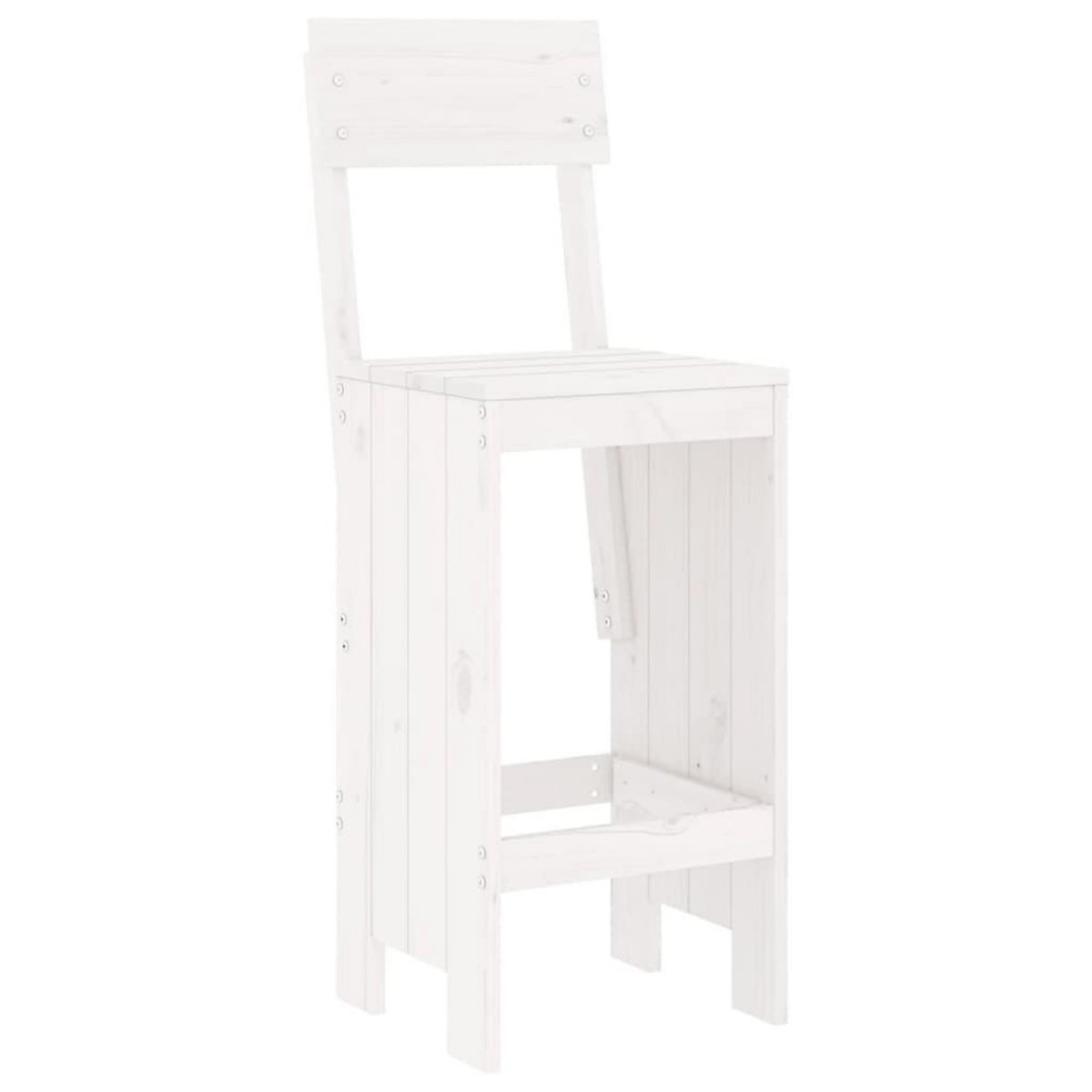 VIDAXL Ensemble de bar de jardin 3 pcs blanc bois de pin massif
