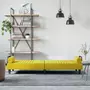 VIDAXL Canape-lit avec accoudoirs jaune velours