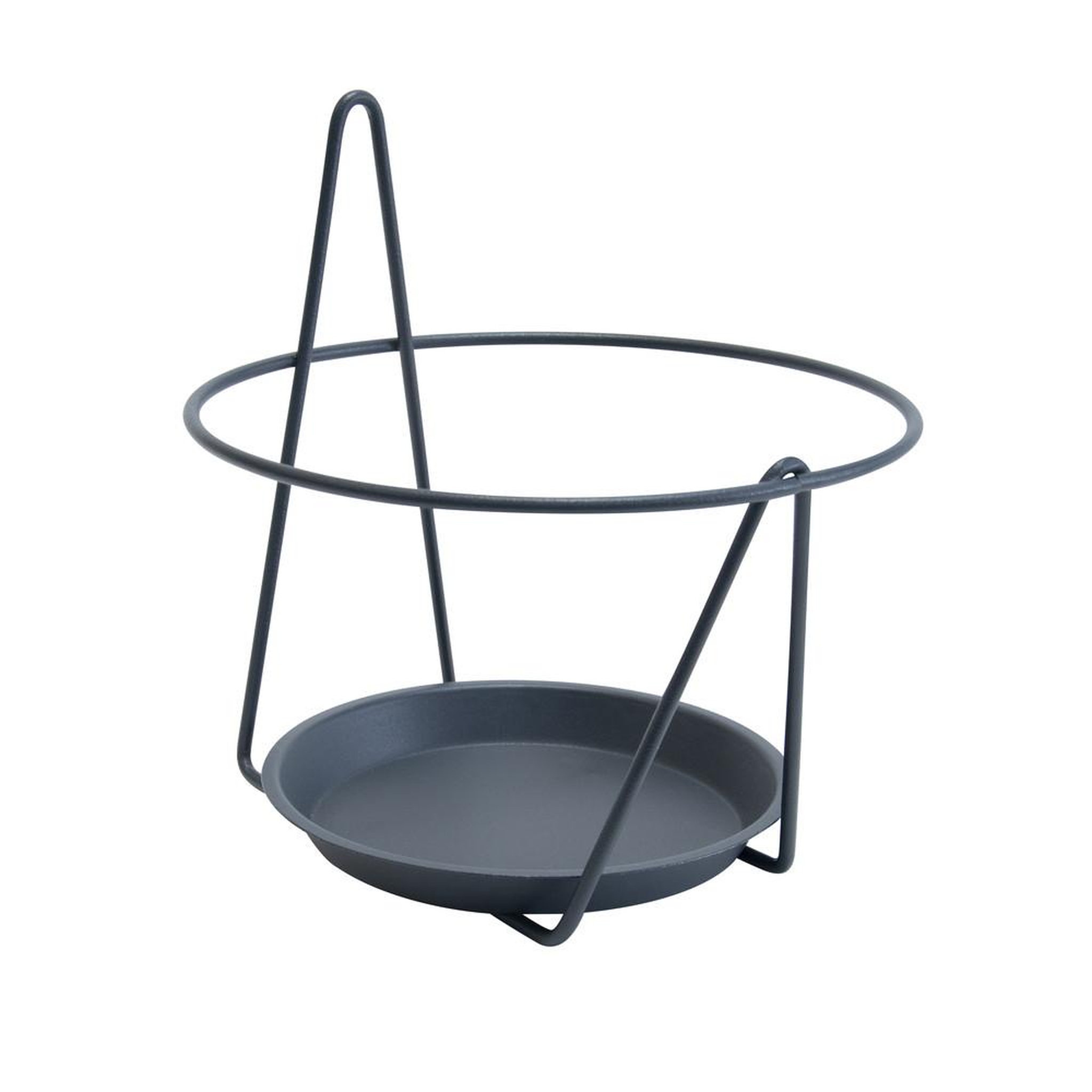 CENTRALE BRICO Porte pot soucoupe mural anthracite - 20-22 cm - acier époxy