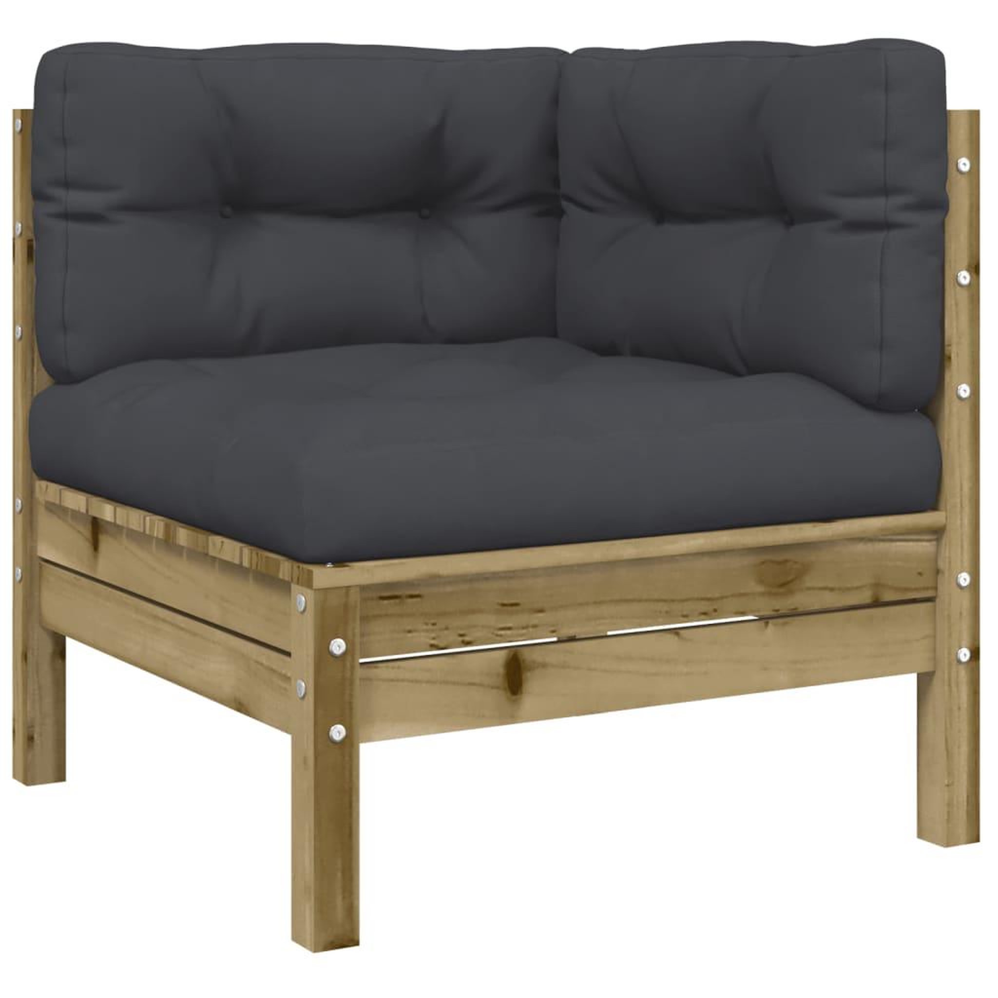 Voir la diapositive 5 : VIDAXL Salon de jardin 9 pcs avec coussins bois de pin impregne