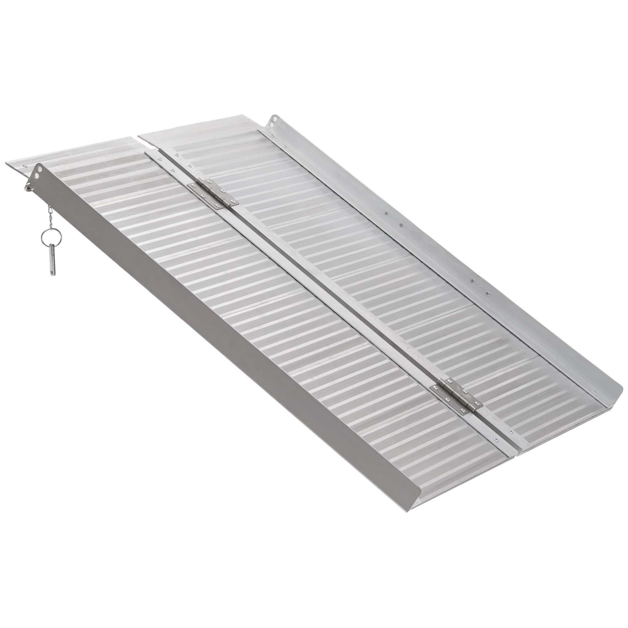 HOMCOM Rampe de fauteuil roulant rampe de chargement antidérapante pliable avec bordures de sécurité max. 270 kg alu