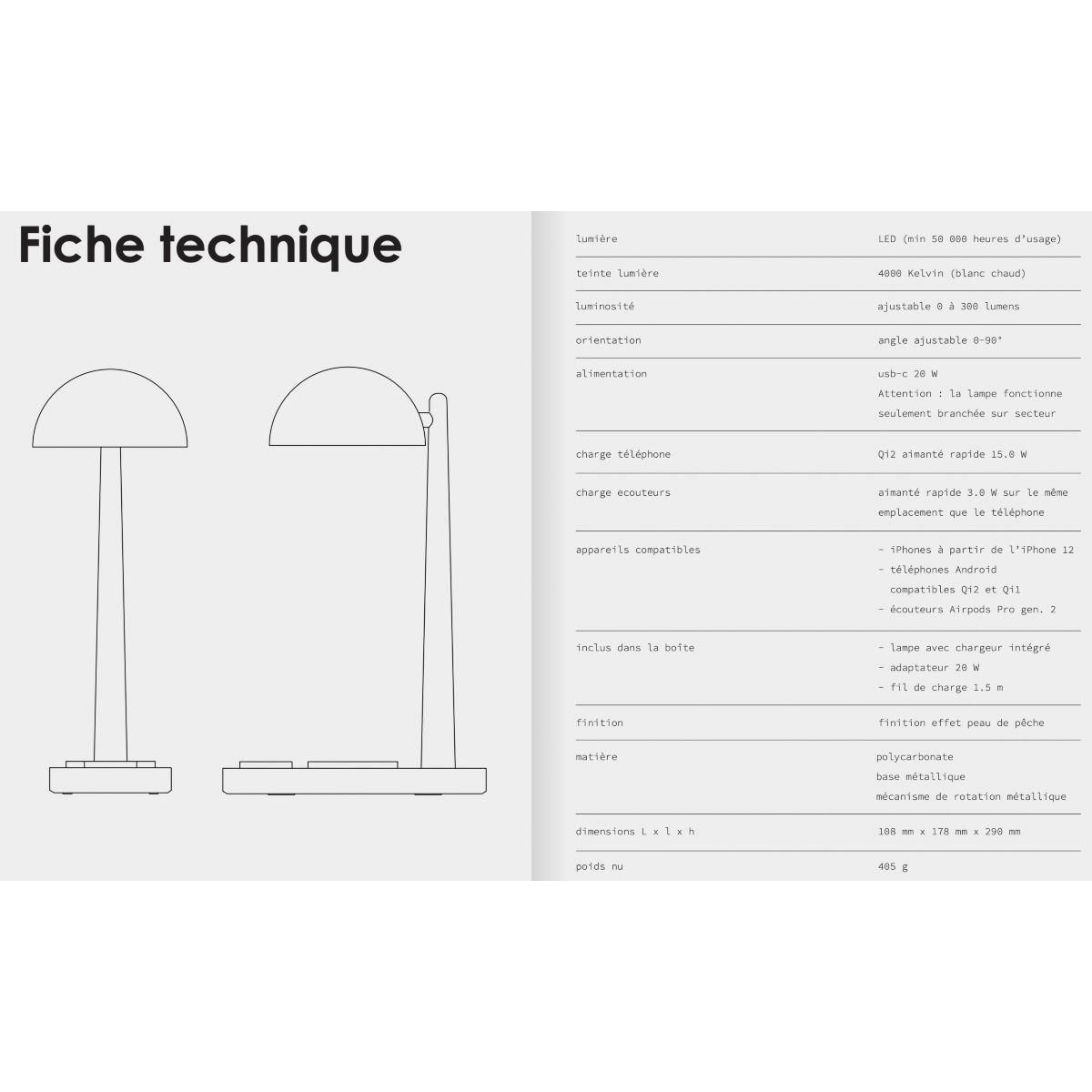 CASYX Chargeur Charge rapide Qi2 30 W noir