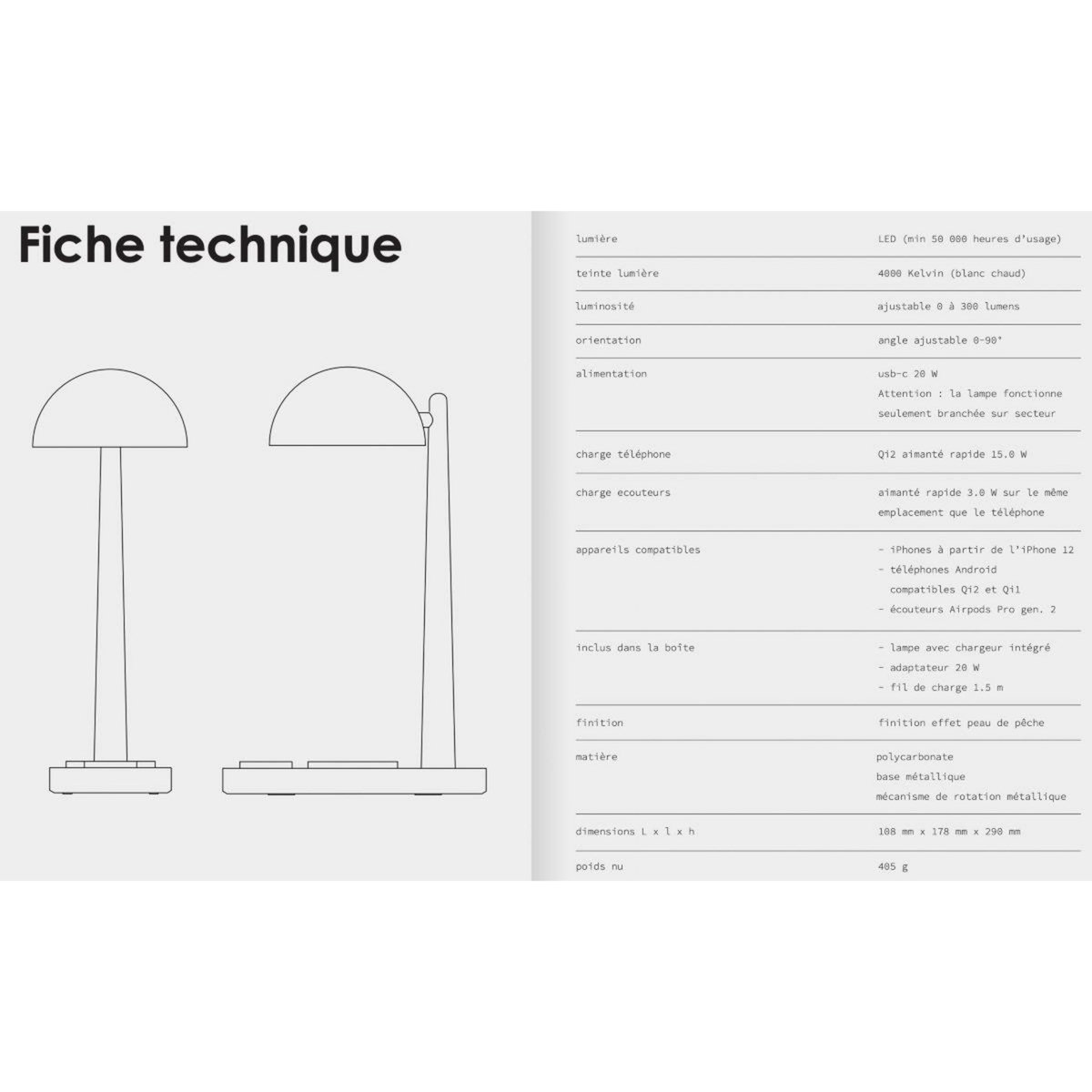 CASYX Chargeur Charge rapide Qi2 30 W noir