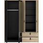 Voir la diapositive 6 : PARISOT Armoire - Chene / Noir - 4 portes 2 tiroirs - 162 x 52,1 x 199,2 cm - PARISOT