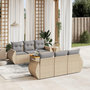 Voir la diapositive 1 : VIDAXL Salon de jardin avec coussins 7 pcs beige resine tressee