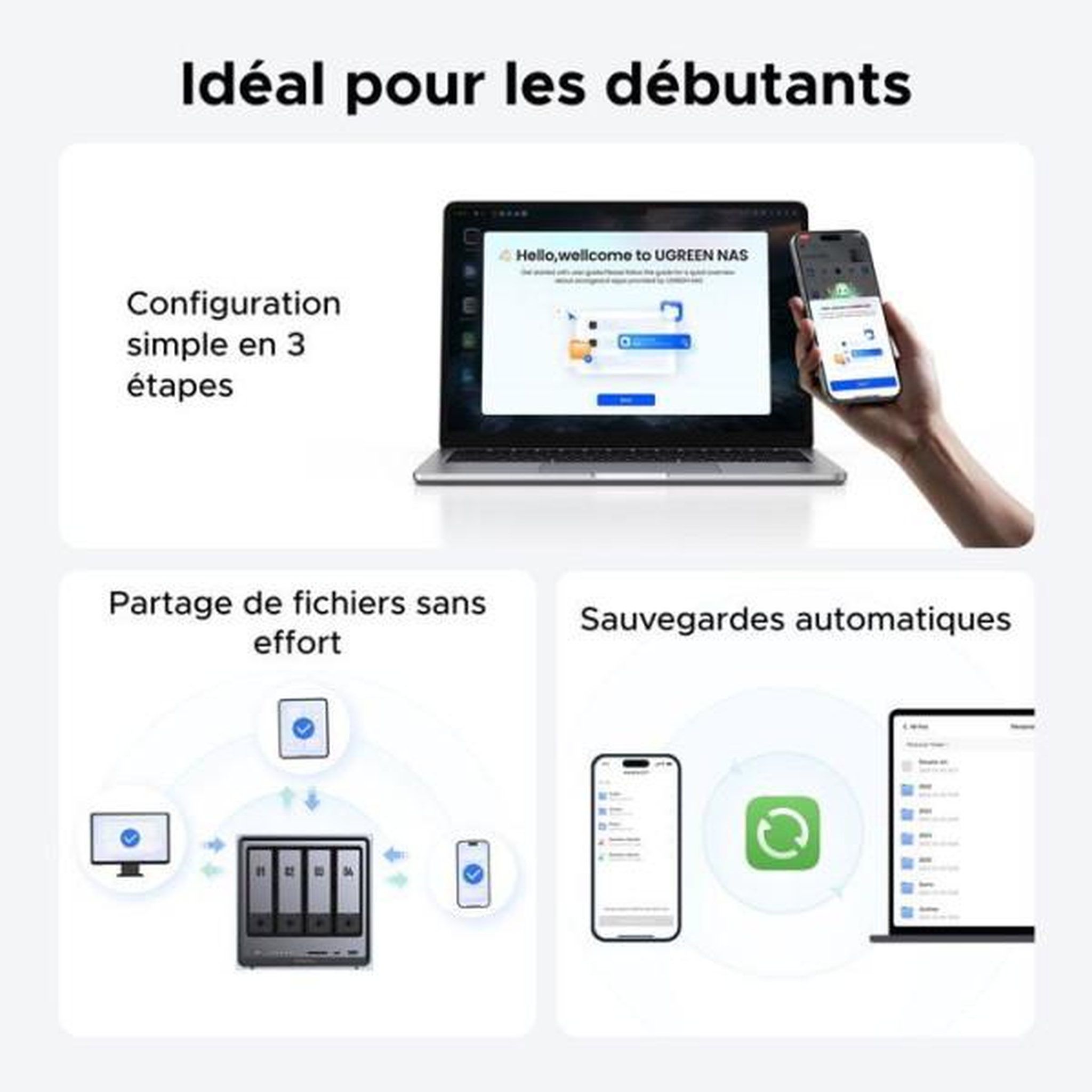 Voir la diapositive 4 : UGREEN Serveur nas - ugreen - dxp4800 plus - 4 baies - 8 go