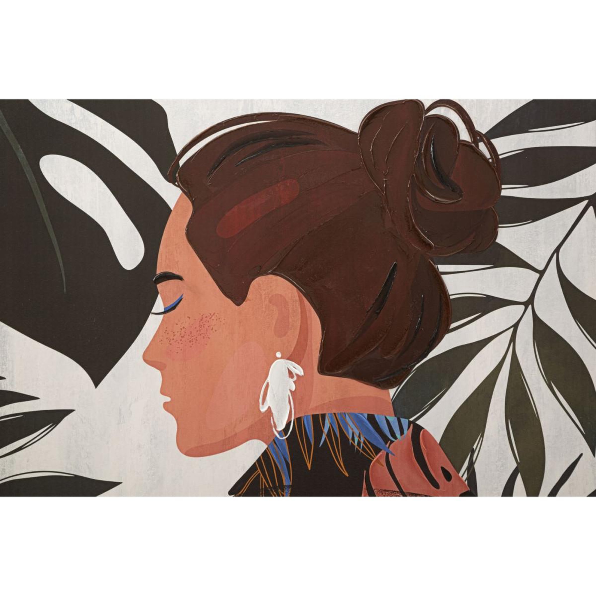Voir la diapositive 2 : Paris Prix Toile imprimée déco  lady jungle dos  80x120cm multicolore