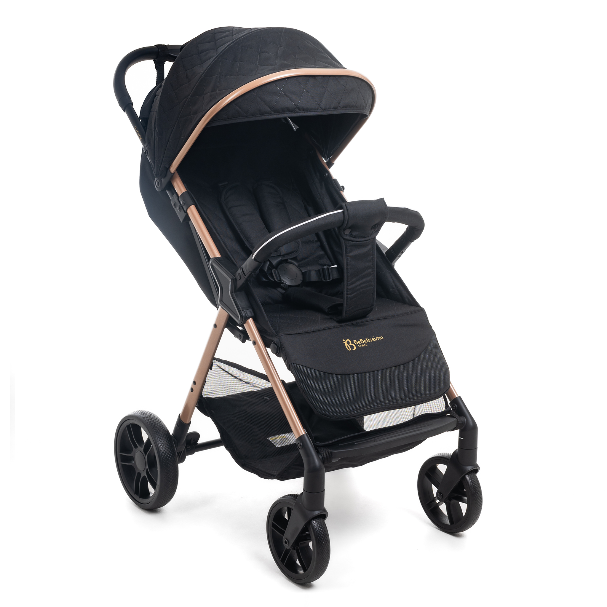 Voir la diapositive 2 : BEBELISSIMO Poussette Bébé Canne Ultra Compacte – Légère – Pliage à Une Main – Noix - noir