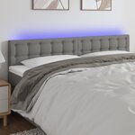 VIDAXL Tete de lit a LED Gris fonce 200x5x78/88 cm Tissu