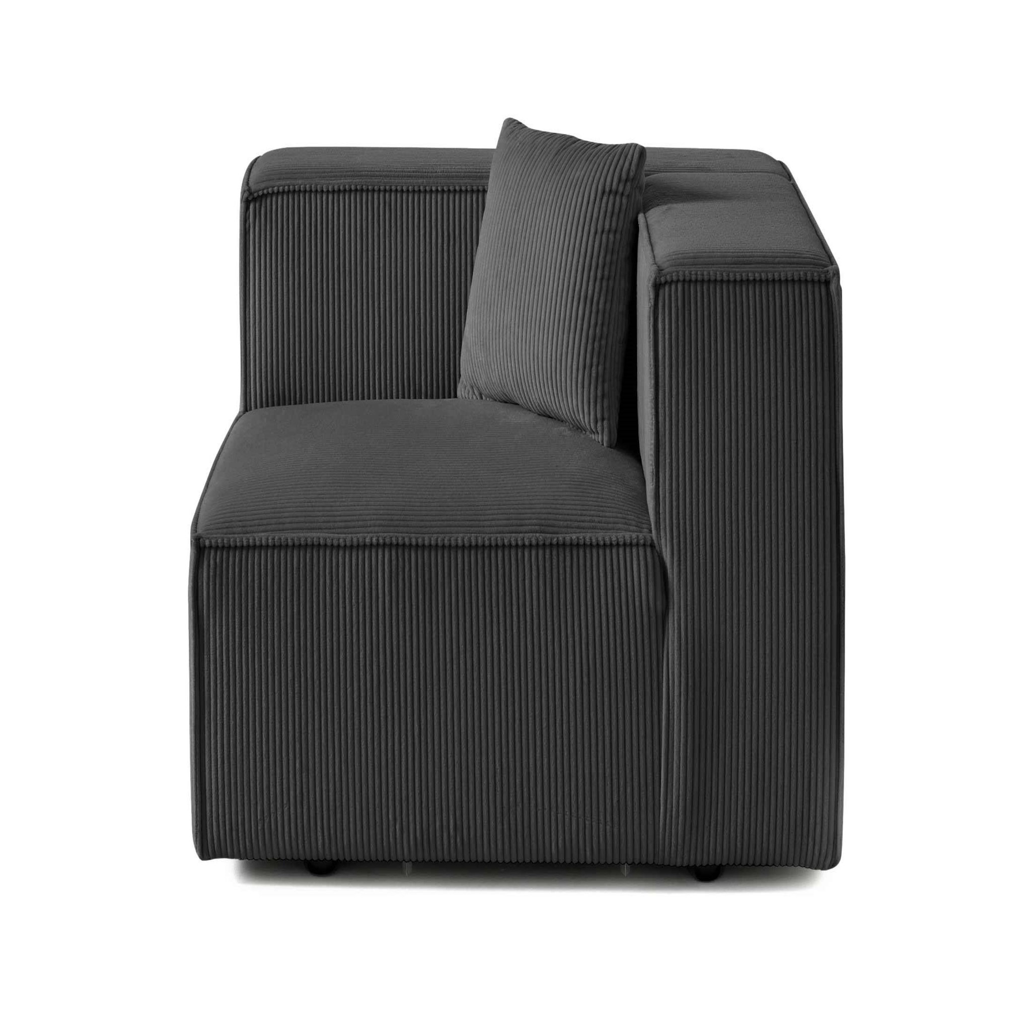 Voir la diapositive 5 : LISA DESIGN Arty - module d'assise gauche - en velours côtelé