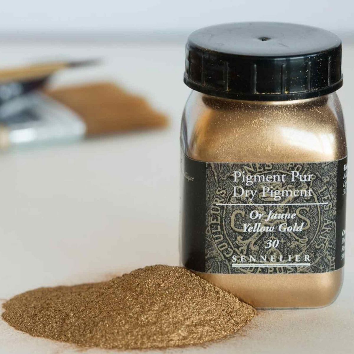 SENNELIER Pigment pour création de peinture - pot 90 g - Doré