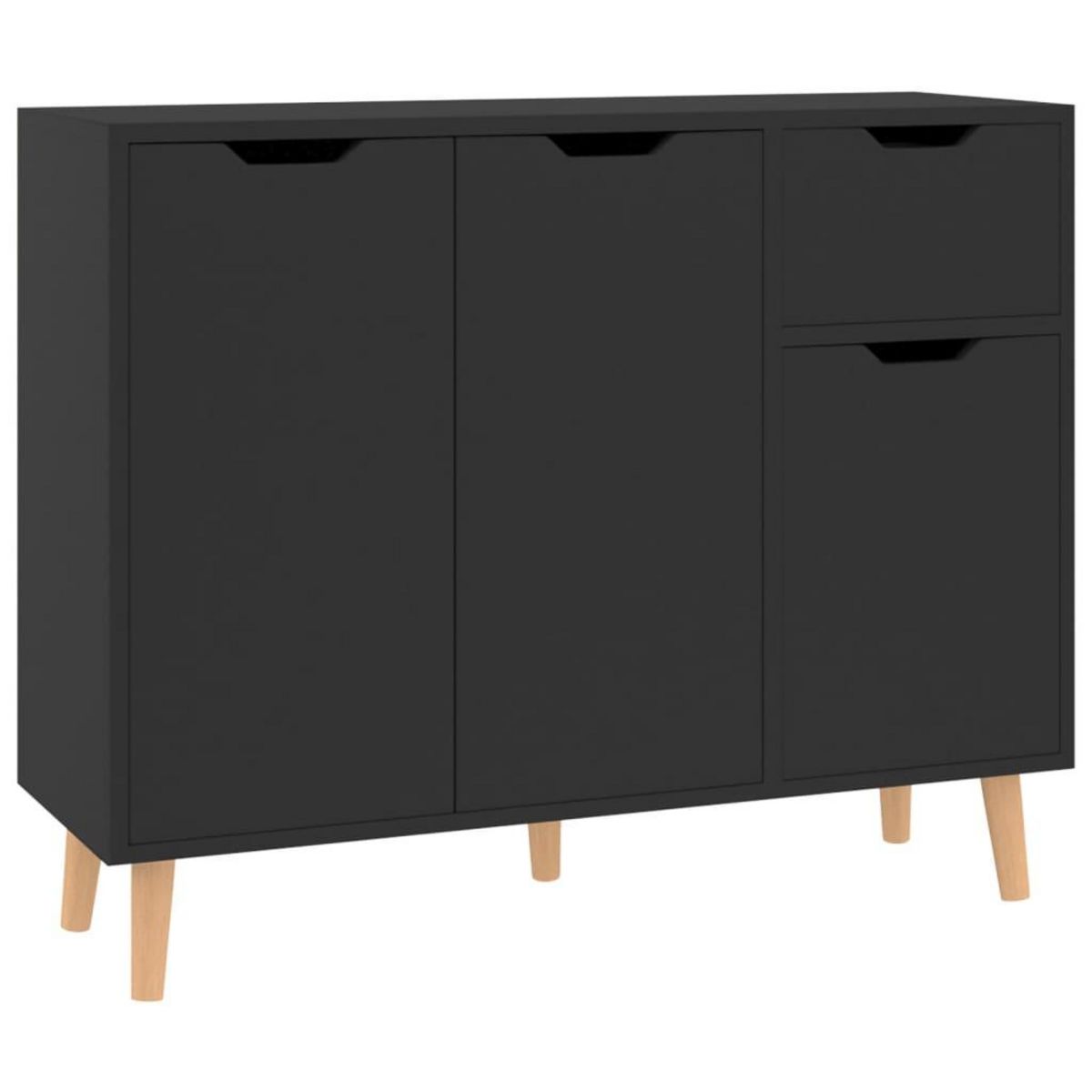 VIDAXL Buffet noir brillant 90x30x72 cm bois d'ingenierie