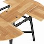 Voir la diapositive 6 : ID MARKET Table à manger extensible ronde MADELEINE 4-6 personnes bois et métal noir 110 - 150 cm