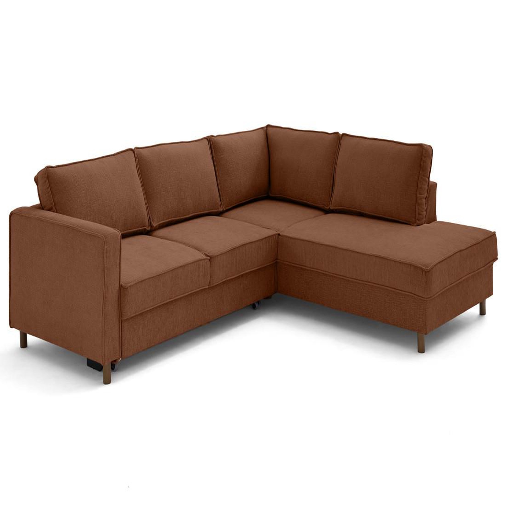 Voir la diapositive 5 : LISA DESIGN Jake - canapé d'angle droit 5 places convertible en tissu velours relief