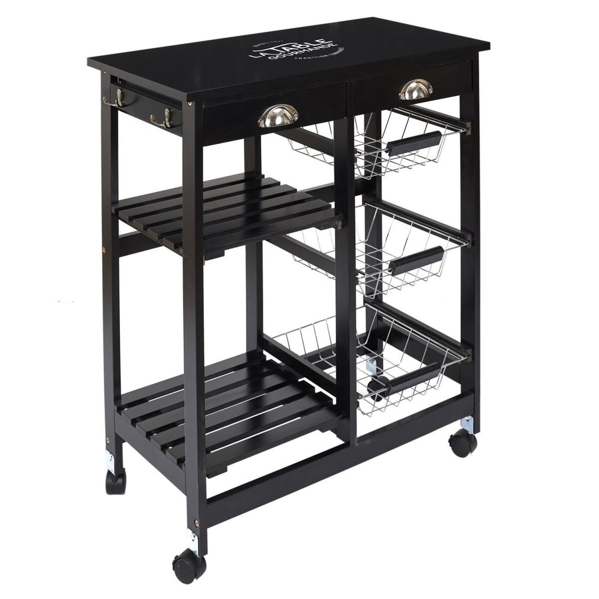 The Home Deco Factory Desserte de cuisine  table gourmande  81cm noir