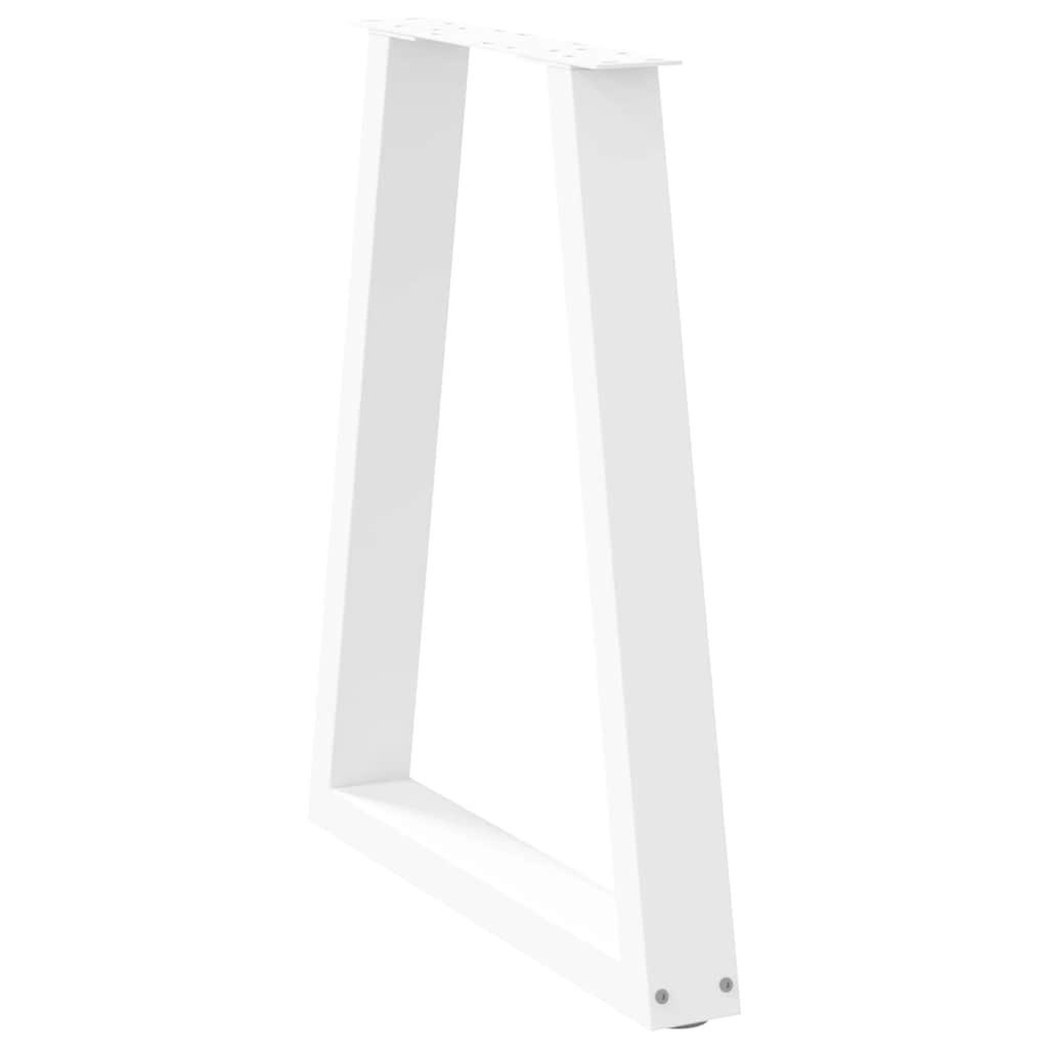 Voir la diapositive 4 : VIDAXL Pieds de table basse forme de V 2 pcs blanc 50x(72-73) cm acier