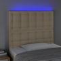 Voir la diapositive 3 : VIDAXL Tete de lit a LED Creme 100x5x118/128 cm Tissu