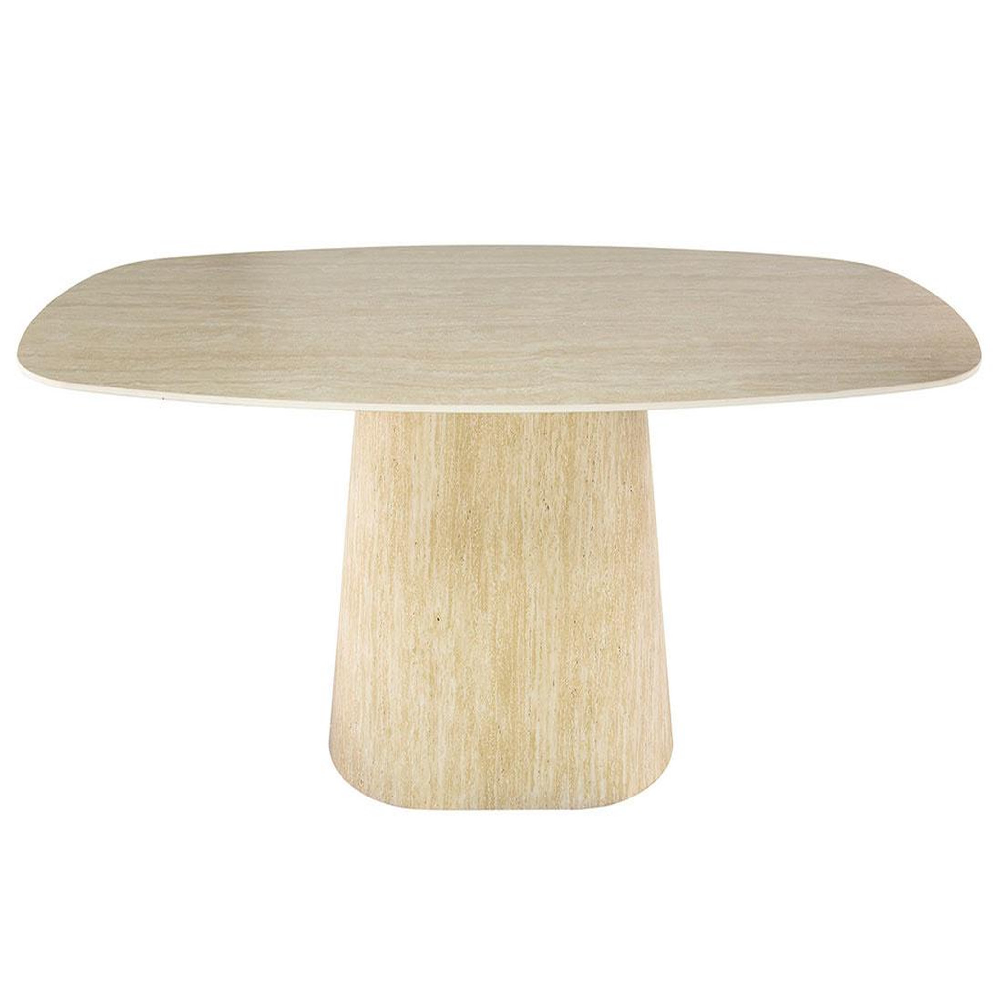 BEST MOBILIER Aubin - table à manger - effet travertin - 4 à 6 personnes. Coloris disponibles : Beige